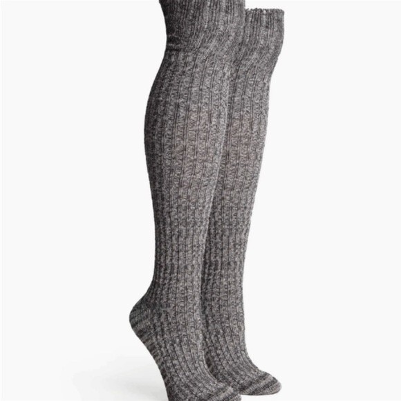 Richer Poorer Reina Ribbed Over The Knee OTK Textured Socks Heather Grey - Picture 5 of 11